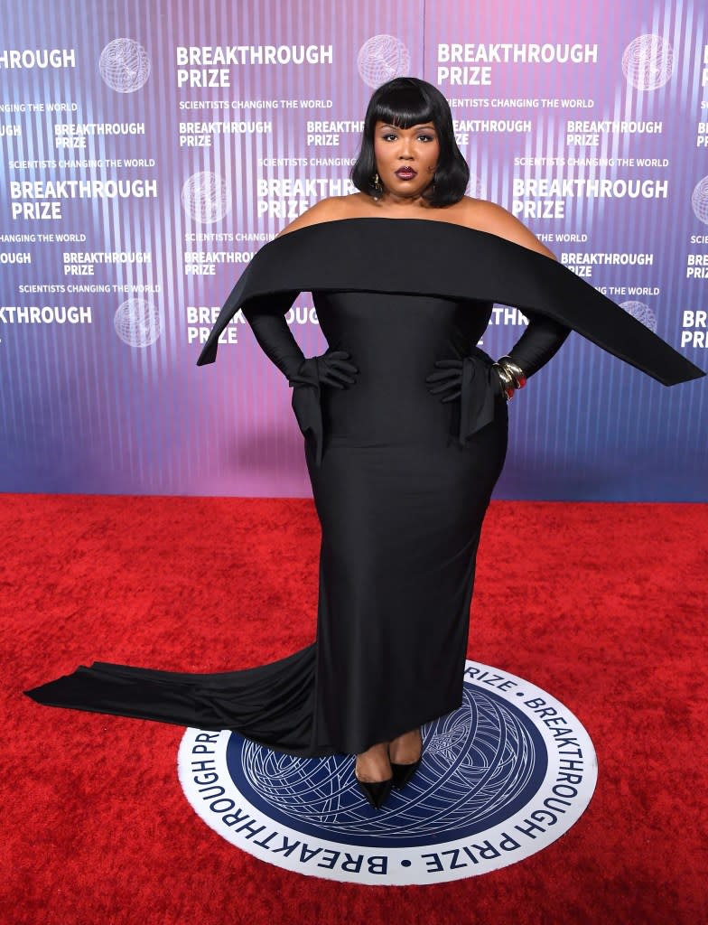 LOS ANGELES, CALIFORNIA - APRIL 13: Lizzo arrives at the 10th Annual Breakthrough Prize Ceremony at Academy Museum of Motion Pictures on April 13, 2024 in Los Angeles, California.