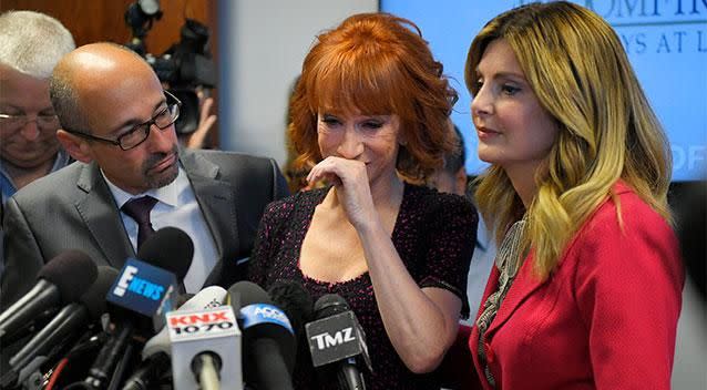 A tearful Kathy Griffin said her career was over after the scandal. Photo: AP