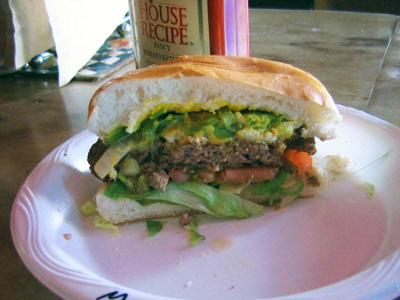 Green chile cheeseburger Buckhorn Tavern NM