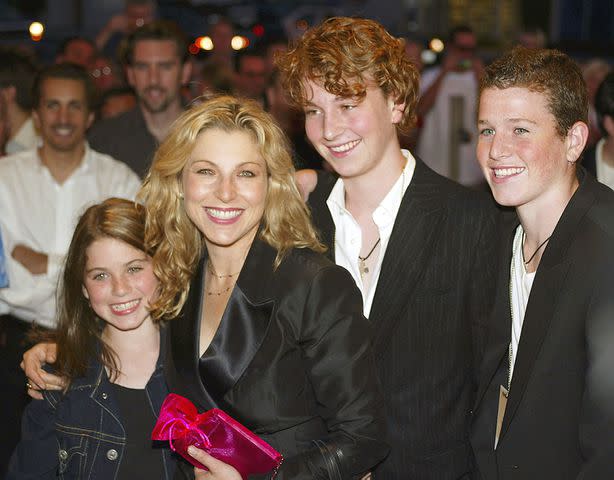 <p>Kevin Winter/Getty</p> atum O'Neal and her children Emily, Kevin and Sean McEnroe in 2023.