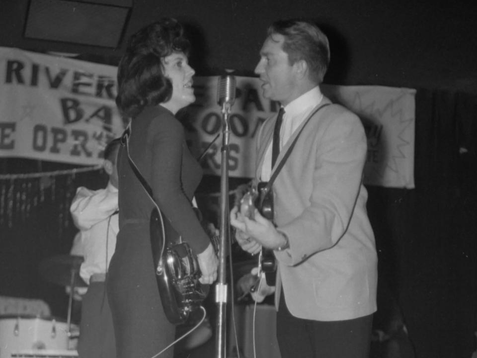 Willie Nelson performs with Shirley Collie at the Riverside Park Ballroom, December 13, 1962, in Phoenix, Arizona