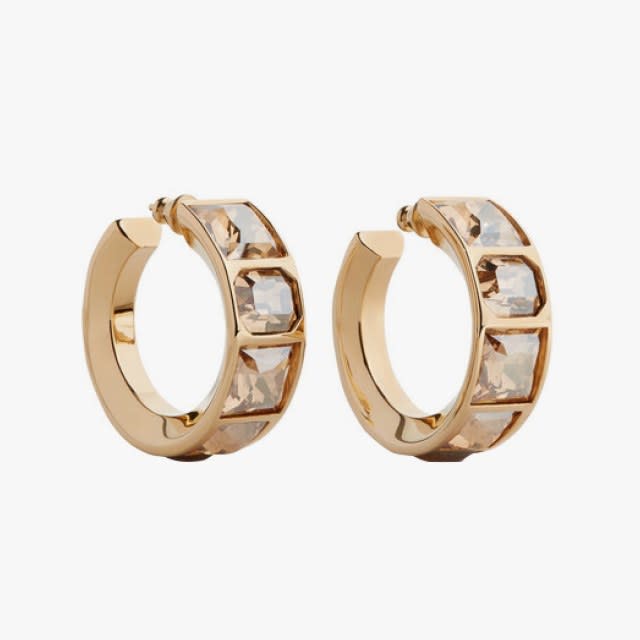 Chloé Tilly gold-tone crystal hoop earrings, $315, net-a-porter.com