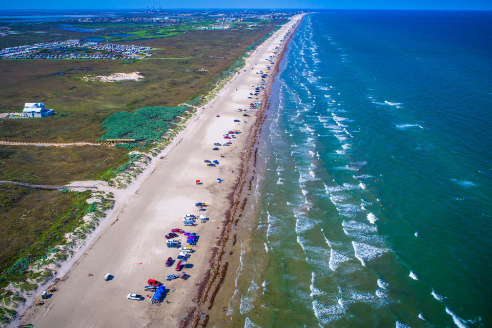 Padre Island in the US is pictured.