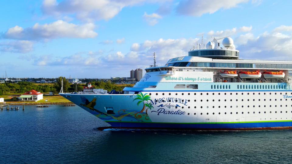 The Margaritaville at Sea Paradise cruises from the Port of Palm Beach, Florida to Grand Bahama Island.