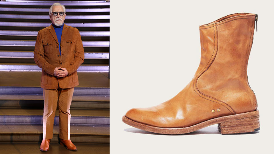 Cox stepped into a pair of Savas’s Legend boots for the London premiere of <em>Succession</em>.