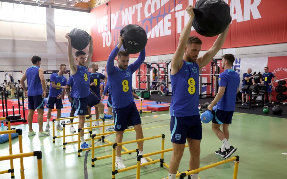 England train in the gym at Al Wakrah Stadium - Getty Images