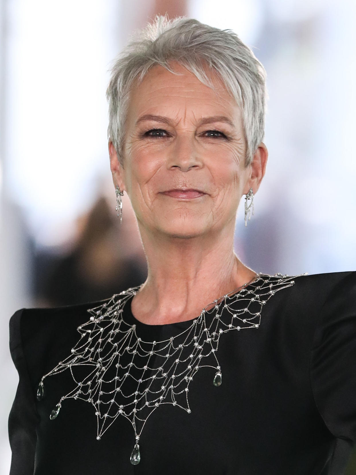 LOS ANGELES, CALIFORNIA, USA - SEPTEMBER 25: Actress Jamie Lee Curtis wearing a dress by Alex Perry arrives at the Academy Museum of Motion Pictures Opening Gala held at the Academy Museum of Motion Pictures on September 25, 2021 in Los Angeles, California, United States. (Photo by Xavier Collin/Image Press Agency/Sipa USA)