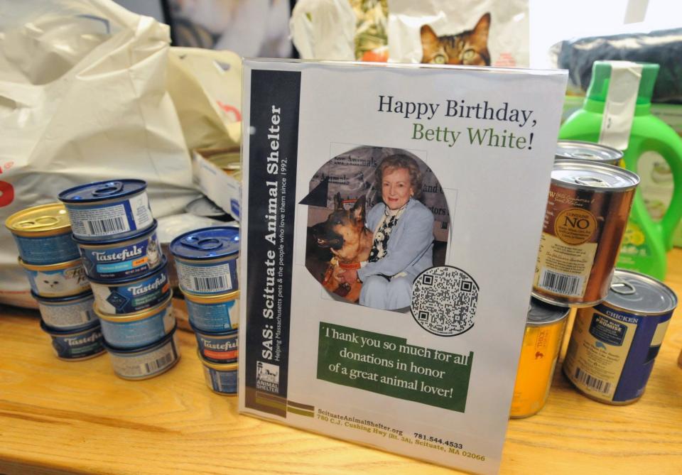 Scituate Animal Shelter joined other shelters around the country in accepting donations as part of the Betty White Challenge, in which donations were made to local animal shelters in honor of the late actress, Monday, Jan. 17, 2022.
