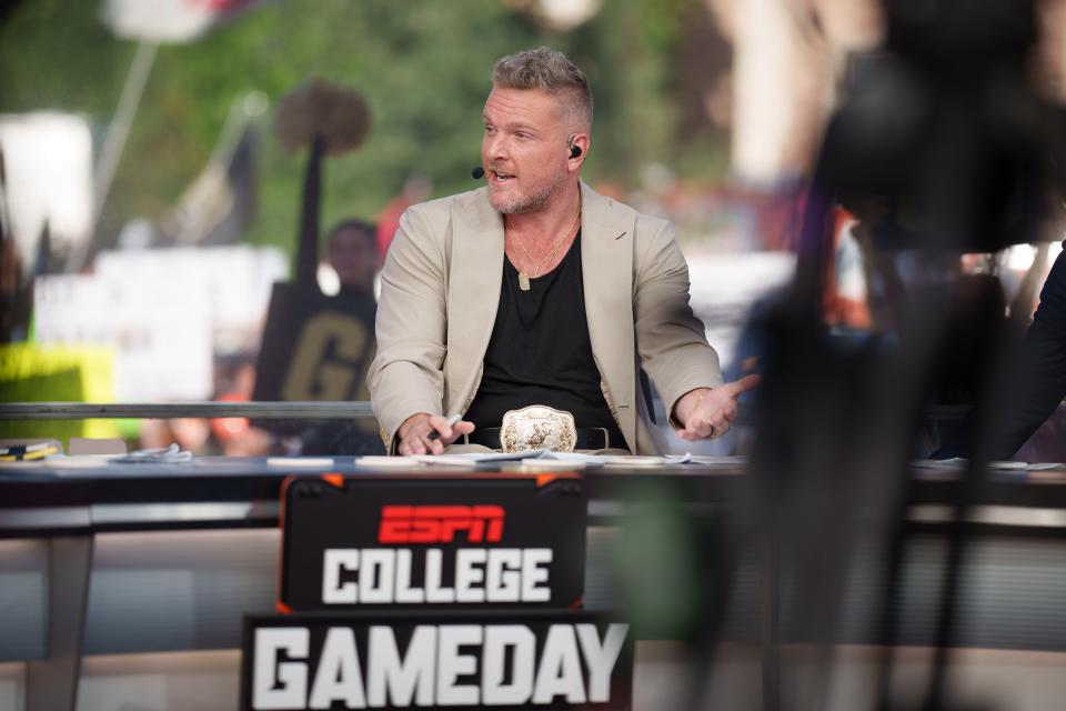 Pat McAfee on the set of ESPN's "College GameDay" earlier this month.