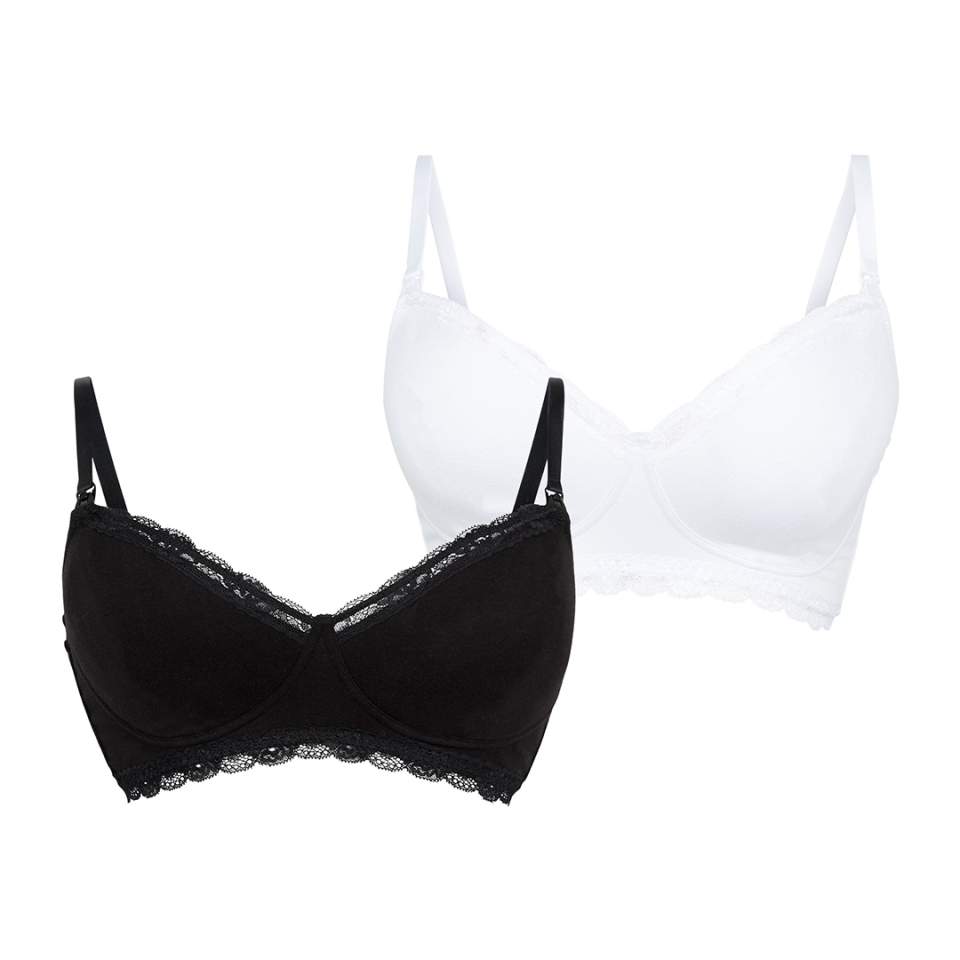 13) New Look Maternity 2 Pack Black and White Nursing Bras