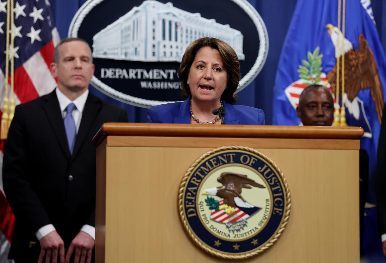 Deputy U.S. Attorney General Lisa Monaco announces the recovery of millions of dollars worth of cryptocurrency from the Colonial Pipeline Co. ransomware attacks as she speaks during a news conference with FBI Deputy Director Paul Abbate and Acting U.S. Attorney for the Northern District of California Stephanie Hinds at the Justice Department in Washington, U.S., June 7, 2021. REUTERS/Jonathan Ernst/Pool  