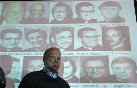 Abuse victim Joe Iacono looks on during a news conference where thousands of documents on victims of sexual abuse by Roman Catholic clergy from the Chicago Archdiocese were released in Chicago, Illinois, January 21, 2014. REUTERS/Jim Young