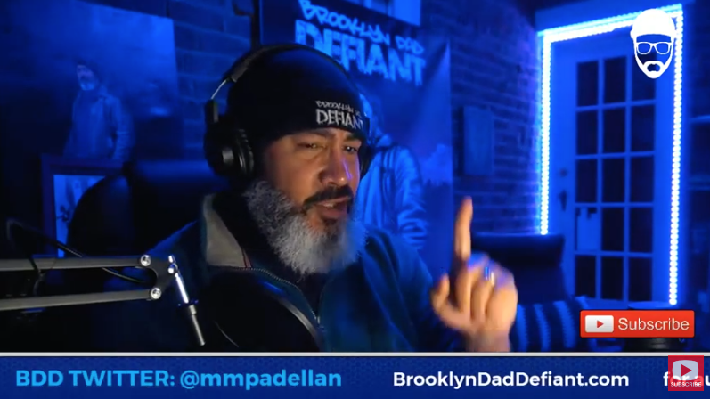 Popular blogger BrooklynDad Defiant on his YouTube show ‘Storytime with BDD’ on 16 February 2021 (YouTube: BrooklynDad Defiant)