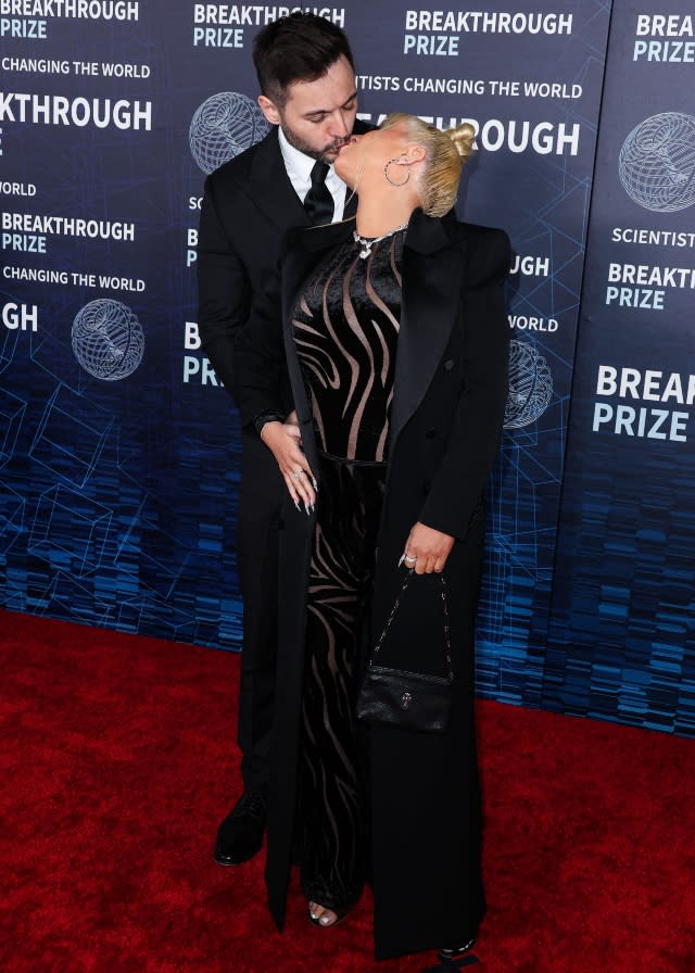 Christina Aguilera and Matthew Rutler at the 9th Annual Breakthrough Prize Ceremony held at the Academy Museum of Motion Pictures on April 15, 2023 in Los Angeles, California.