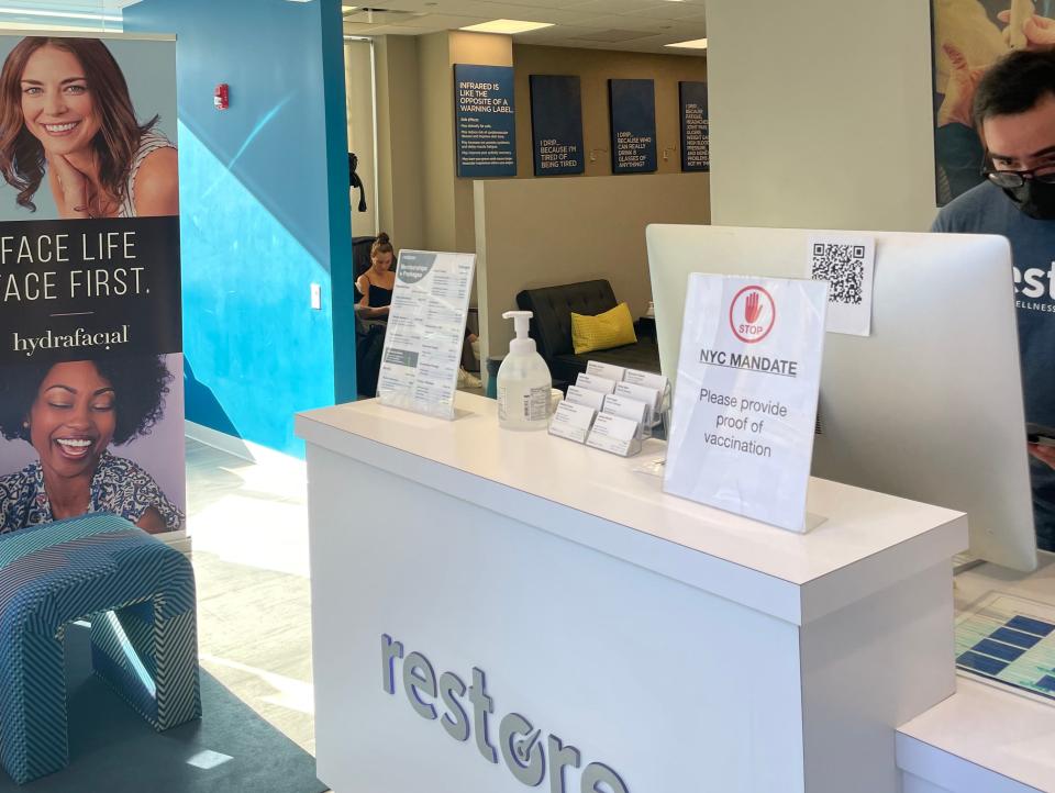 The inside of a Restore Hyper Wellness location in Chelsea, New York City