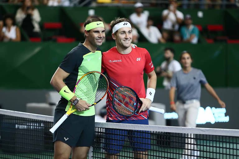 Rafael Nadal y Casper Ruud, protagonistas de una exhibición en el Parque Roca de la Ciudad de Buenos Aires