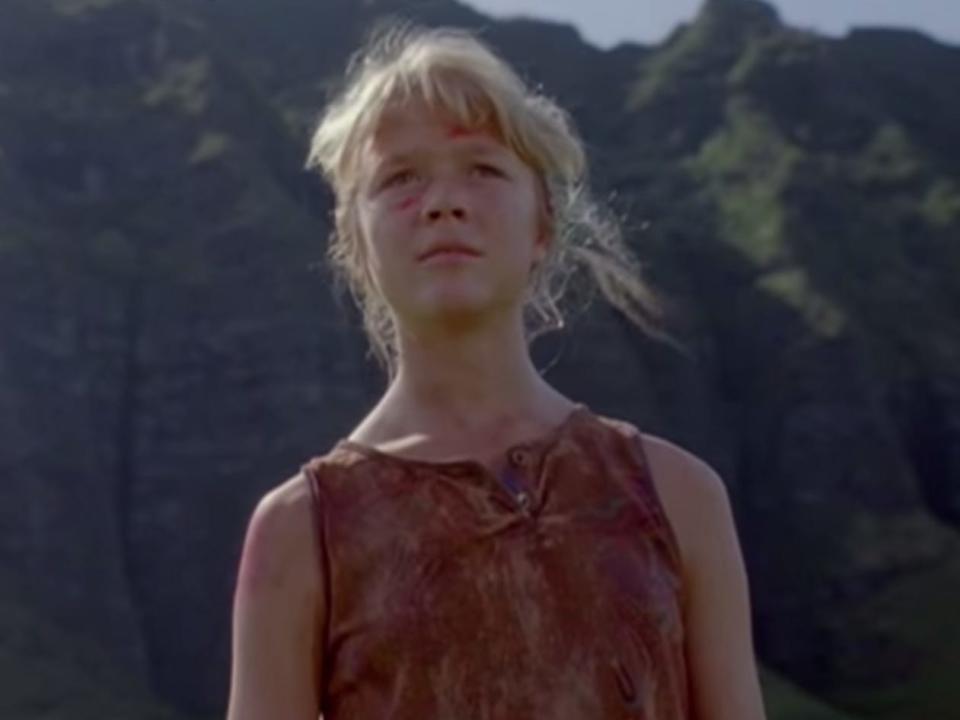 Ariana Richards in a scene from Jurassic Park.