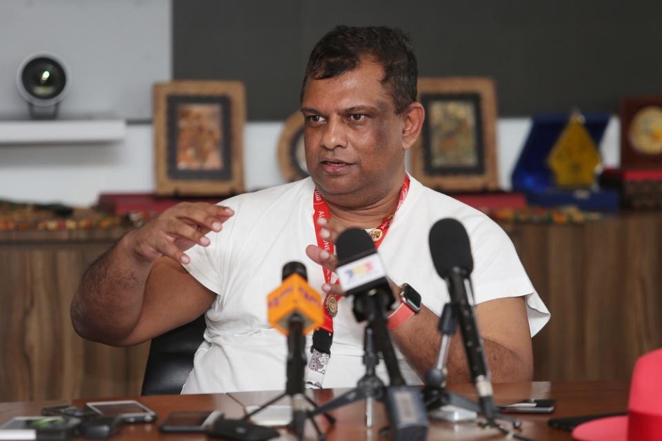 AirAsia Bhd Chief Executive Officer Tan Sri Tony Fernandes speaks during a press conference in at AirAsia RedQ in Sepang November 15, 2019. — Picture by Choo Choy May