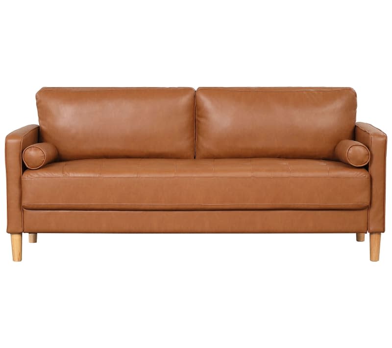 Lifestyle Solutions Lavrik Sofa in Caramel Faux Leather