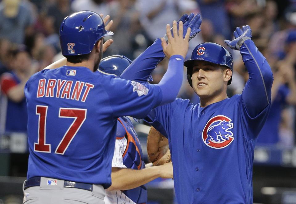 Kris Bryant and Anthony Rizzo are among five of the Cubs All-Star starters. (AP)