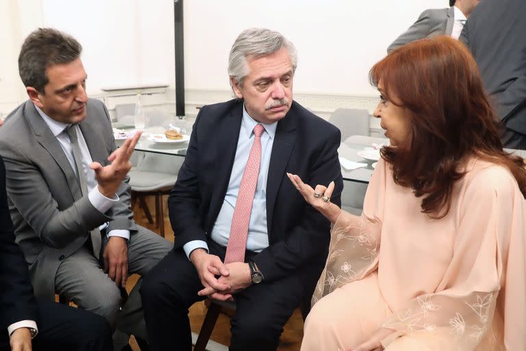 Alberto Fernández, Cristina Kirchner y Sergio Massa, en mejores tiempos del Frente de Todos