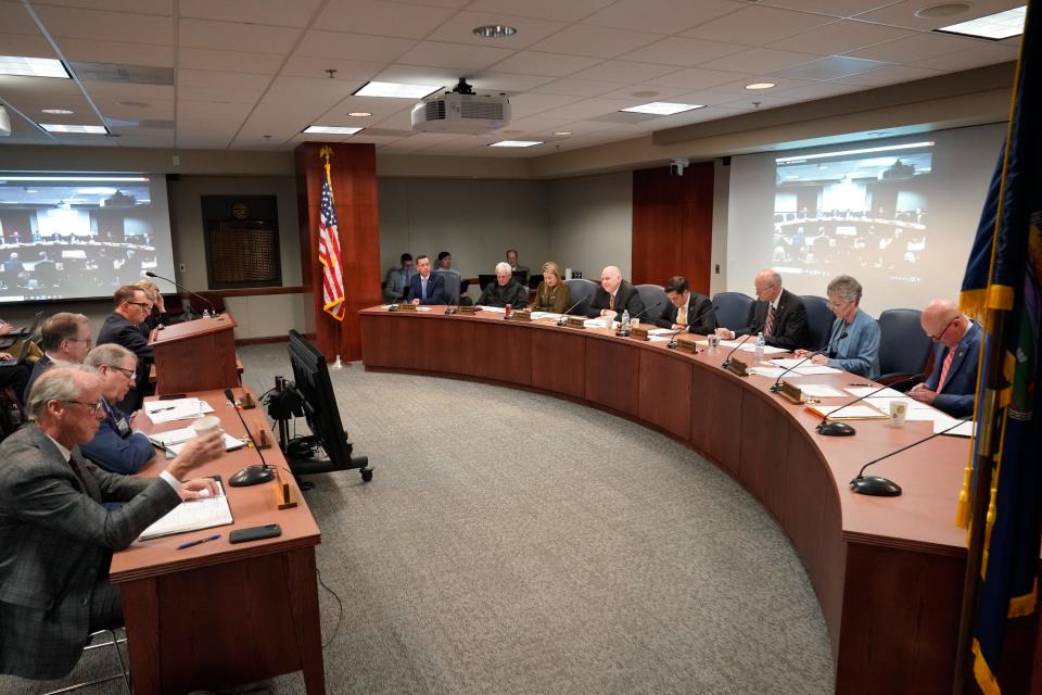 Presidents from Kansas' six state universities join the Kansas Board of Regents for their meeting Wednesday,