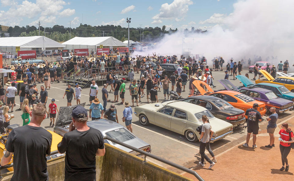 The Summernats car festival, pictured here at Exhibition Park in Canberra. 