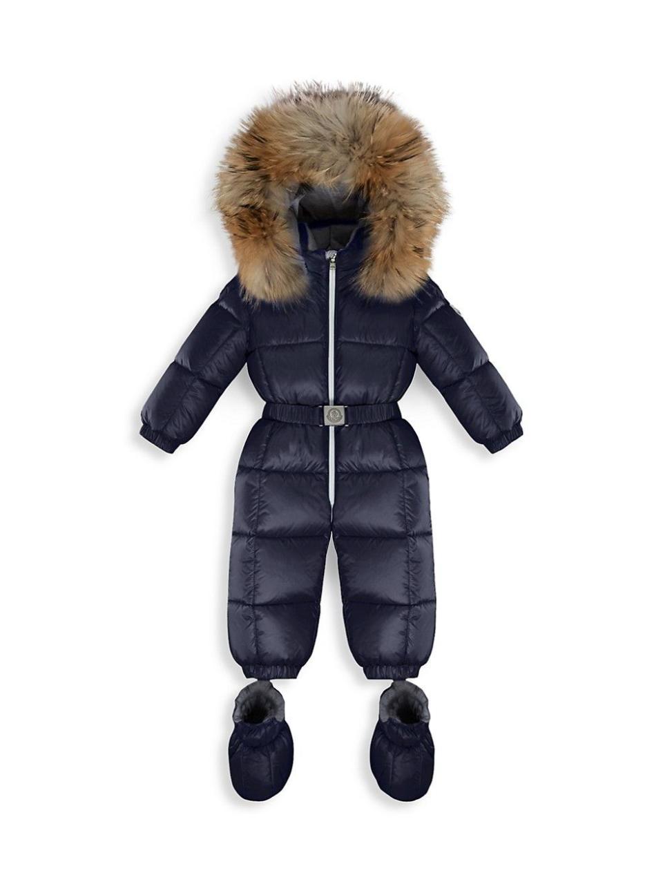 <p><strong>Moncler</strong></p><p>shop.saksfifthavenue.com</p><p><strong>$770.00</strong></p><p><a href="https://shop.saksfifthavenue.com/product/moncler-baby-s--amp--little-kid-s-fur-trim-down-paddded-snowsuit-0400012876042.html?site_refer=NPLA_GGL_Shopping" rel="nofollow noopener" target="_blank" data-ylk="slk:Shop Now;elm:context_link;itc:0;sec:content-canvas" class="link ">Shop Now</a></p><p>This Moncler snowsuit is essential for cold weather. The little one will want to play in the snow while staying stylish and most importantly warm. </p>