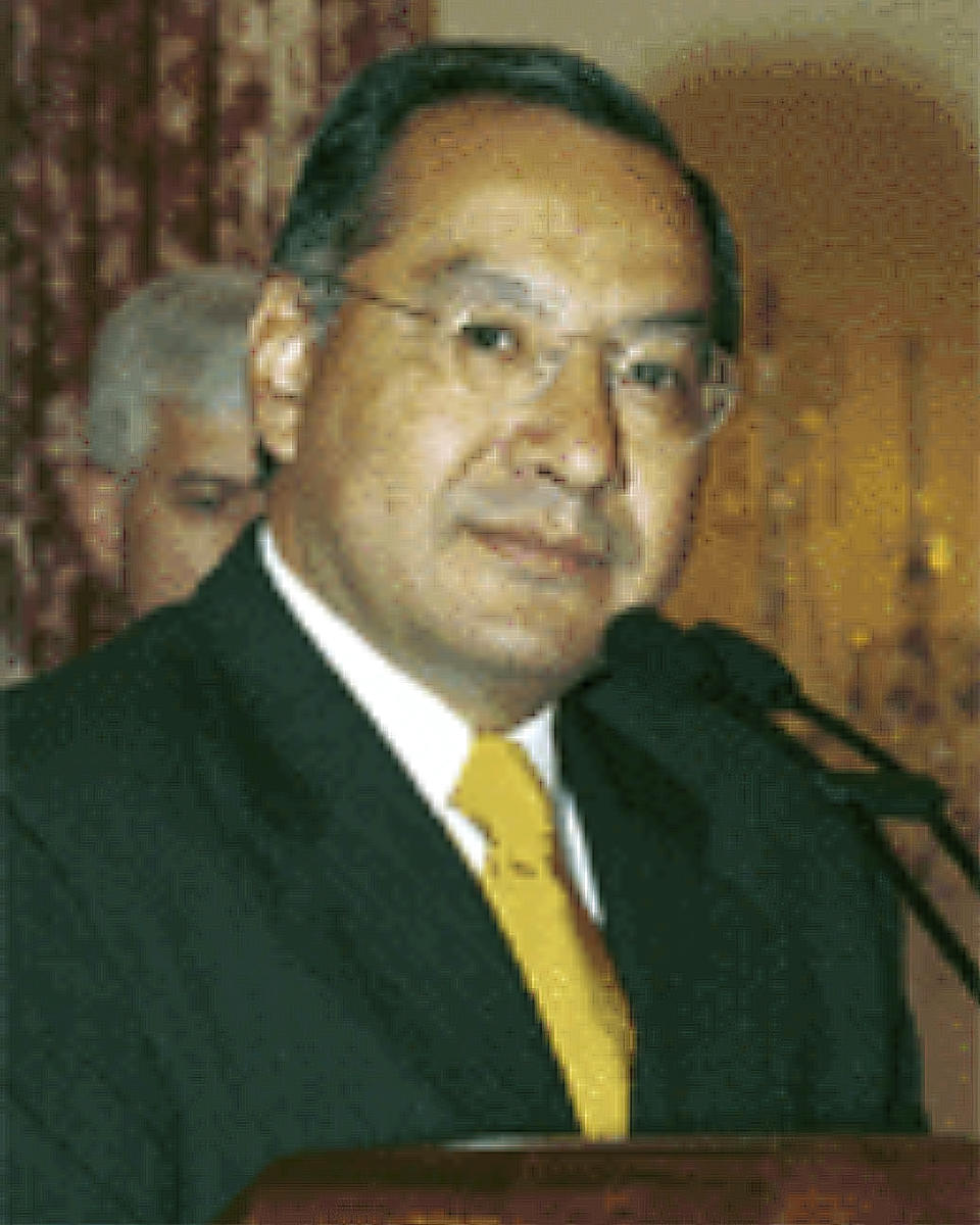 FILE - In this image provided by the U.S. State Department shows Manuel Rocha when he was U.S. Ambassador to Bolivia. On Thursday, Feb. 29, 2024, Rocha, 73, told a judge he would admit to federal counts of conspiring to act as an agent of a foreign government, charges that could land him behind bars for several years. (State Department via AP, File)