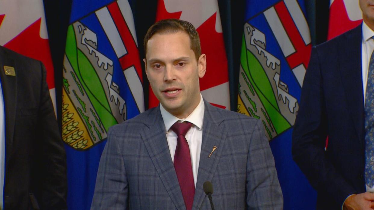 Matt Jones, Alberta's minister of jobs, economy and trade, is now overseeing the roll out of the federal childcare deal in the province. Jones was the Childrens' Services minister in 2022.  (Scott Neufeld/CBC - image credit)