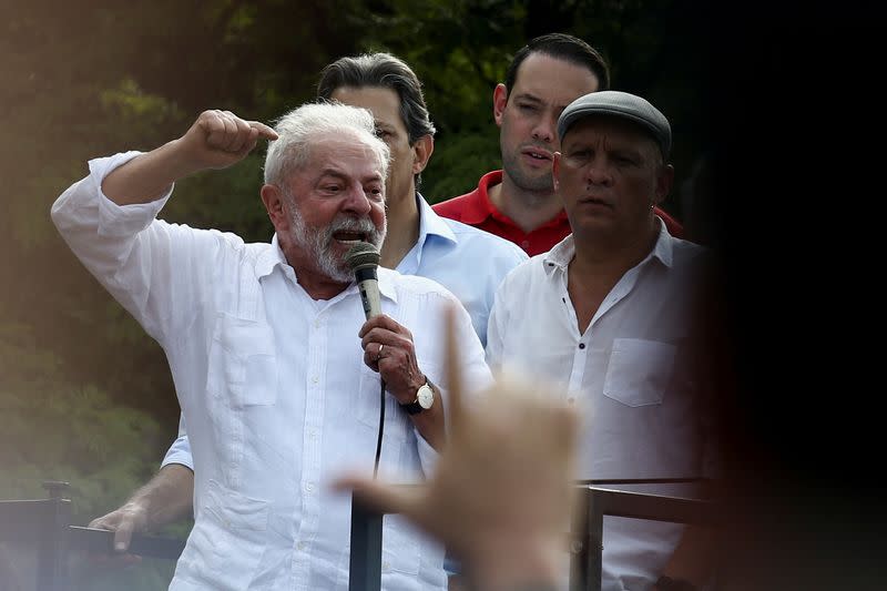 Brazil's former President Lula da Silva starts his presidential campaign, in Sao Bernardo do Campo