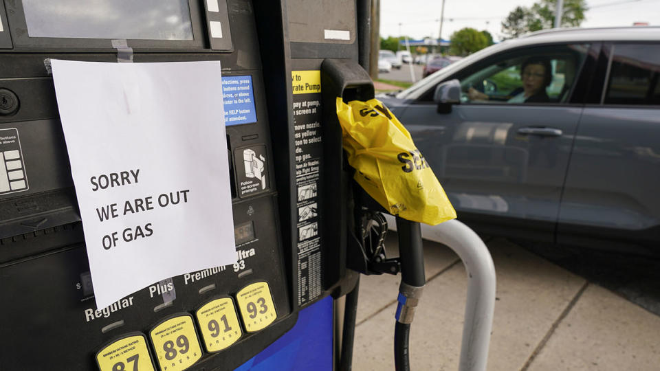 Gas stations from Florida to Virginia began running dry, and prices at the pump rose after the shutdown of the Colonial Pipeline by hackers. (Kevin Lamarque/Reuters)