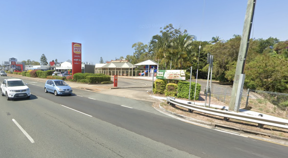 The motorists had just picked up food from na Hungry Jack's restaurant. Source: Google Maps