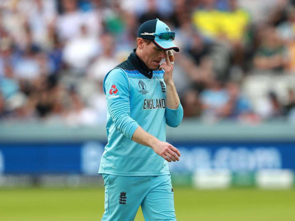 Eoin Morgan has admitted confidence in the England dressing room has “taken a hit” after the chastening defeat to Australia left them staring at an early exit from the World Cup.The hosts slumped to a second successive loss as Jason Behrendorff and Mitchell Starc ripped through the top order to secure a comfortable 64-run win at Lord’s.The result, coming just three days after the shock reverse against Sri Lanka at Headingley, leaves England’s semi-final hopes hanging in the balance with matches against tournament heavyweights India and New Zealand to come.Morgan’s side could well have to win both of those to progress with the skipper vowing to “lead from the front” to help his team make the final four."I think it will take a little bit of a hit, but not across the changing room," he admitted. "We go back to what we do well and we'll still strive to do that in Sunday's game (against India)."Ideally I'd like to lead from the front. The majority of captains have success when they lead from the front."So contributions in the next two games from me might have an impact in the changing room. So hopefully I can make a difference."Behrendorff claimed a maiden ODI five-wicket haul on his Lord's debut as England crumbled to a third defeat in seven round-robin matches.Ben Stokes hit a battling 89 while dealing with tightness in his calves, but injured Jason Roy's stand-in James Vince failed again with a duck, with Morgan, Joe Root and Moeen Ali also failing to reach double figures.Morgan admits his underperforming side have gone away from their “batting mantra” over the last two matches."Everything is in our control, and we just need to produce performances worthy of winning either one or the next two games," he added."We've struggled with the basics of what we call our batting mantra, showing intent, building partnerships and doing it in our own way."We haven't done those for long enough periods of games. Either chasing down 230 or 280, that's disappointing. Our batting mantra is always evolving - the way we've played it's evolved quite a lot."I thought the way we played against Afghanistan in the first 15 overs, probably in 2015 and 2016 would not have happened."