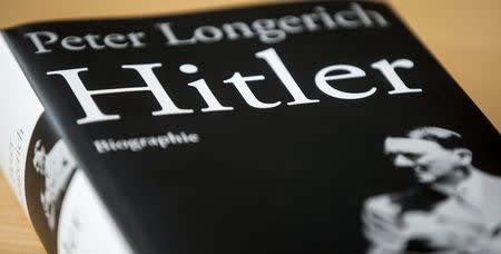 The cover of Peter Longerich's new book "Hitler" is pictured in Berlin, Germany, November 5, 2015. REUTERS/Hannibal Hanschke