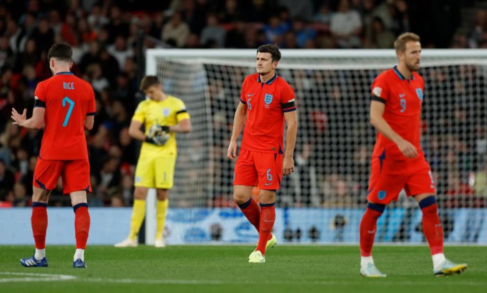 Harry Maguire in action for England