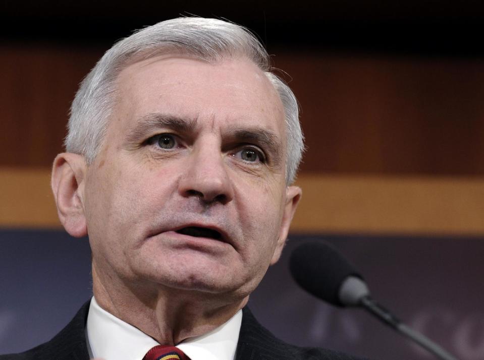 FILE - This Feb. 6, 2014 file photo shows Sen. Jack Reed, D-R.I. speaking during a news conference on unemployment insurance on Capitol Hill in Washington. Capping a three-month struggle, the Senate closed in Monday on passage of election-year legislation to restore jobless benefits for the long-term unemployed that expired late last year. Approval would send the legislation to a hostile reception in the House, where majority Republicans generally oppose it. Even before the Senate vote, Reed and Sen. Dean Heller, R-Nev., the bill’s leading supporters, said they were willing to consider changes in hopes of securing passage in a highly reluctant House. (AP Photo/Susan Walsh, File)