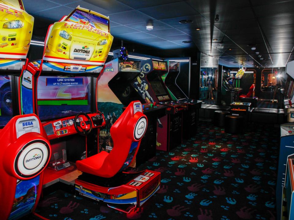 an arcade with games