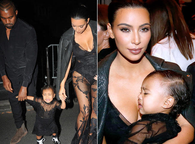 North looking distinctly unamused by the whole situation. [Voici.fr]