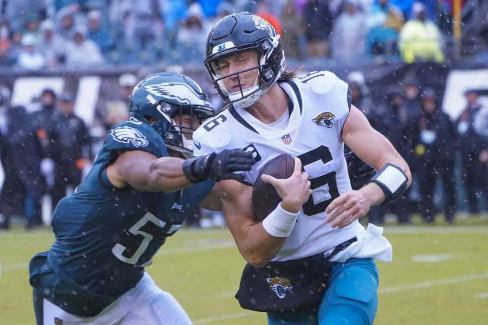 An Eagles-Jaguars rematch in the Super Bowl? It's possible. (Gregory Fisher/Icon Sportswire via Getty Images)