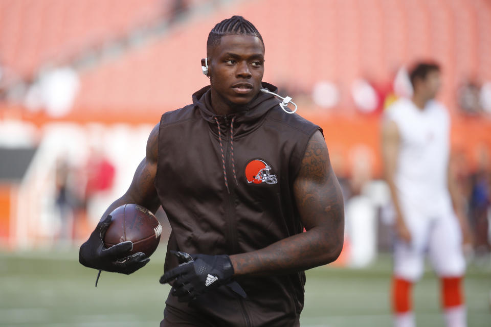 Receiver Josh Gordon, who hasn’t played a game in nearly three years because of drug problems, has been conditionally reinstated by the NFL. (AP)