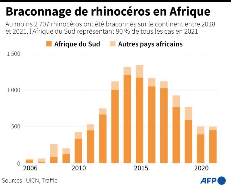 Braconnage de rhinocéros africains (AFP/Archives - Gal ROMA)