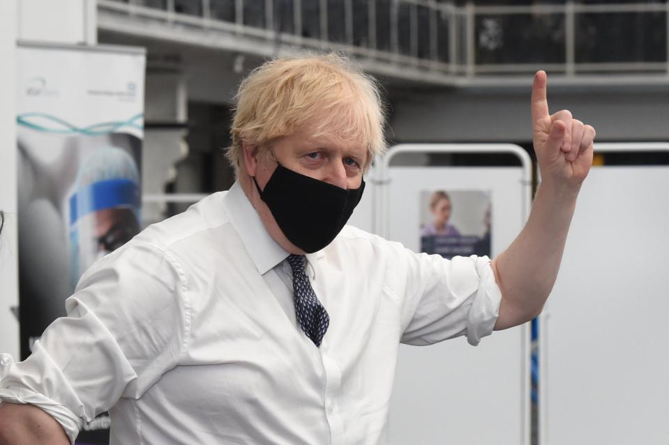 Boris Johnson visiting a Vaccination Centre at the Business Design Centre in IslingtonJeremy Selwyn