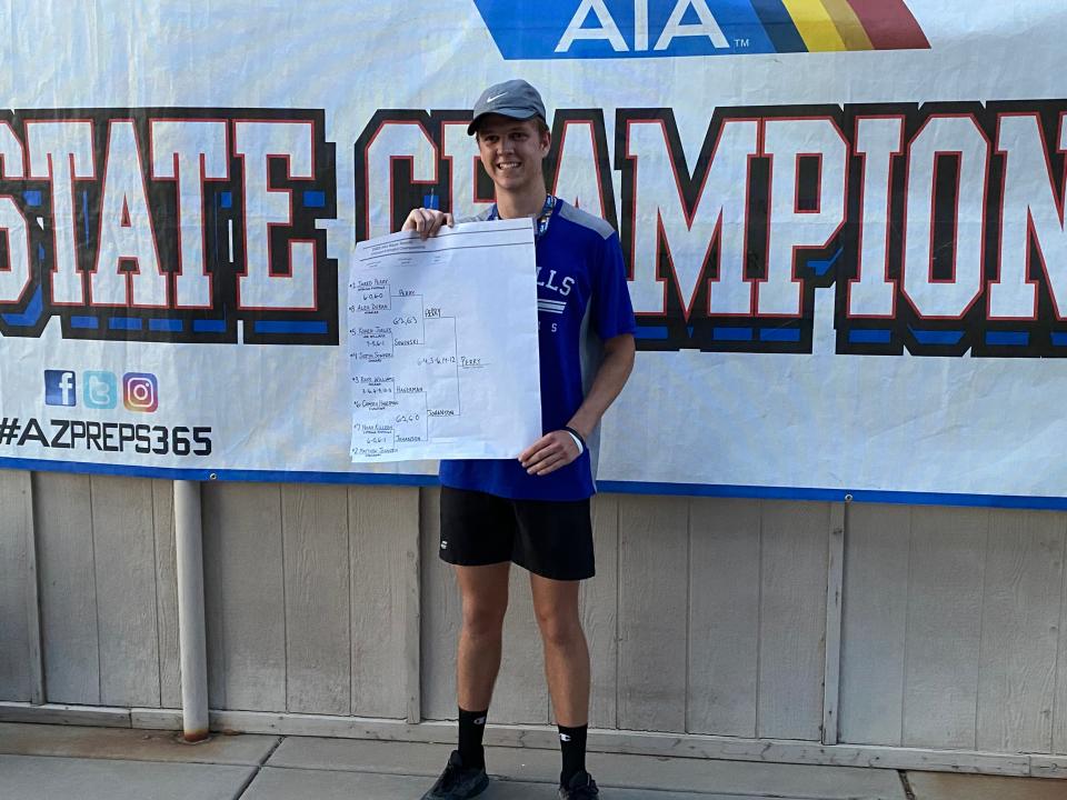 Jared Perry. The top seed in Division II Singles, he bounced back to win the title for Catalina Foothills.