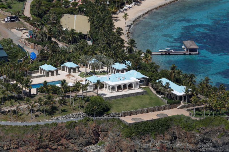 FILE PHOTO: Facilities at Little St. James Island are seen in an aerial view near Charlotte Amalie