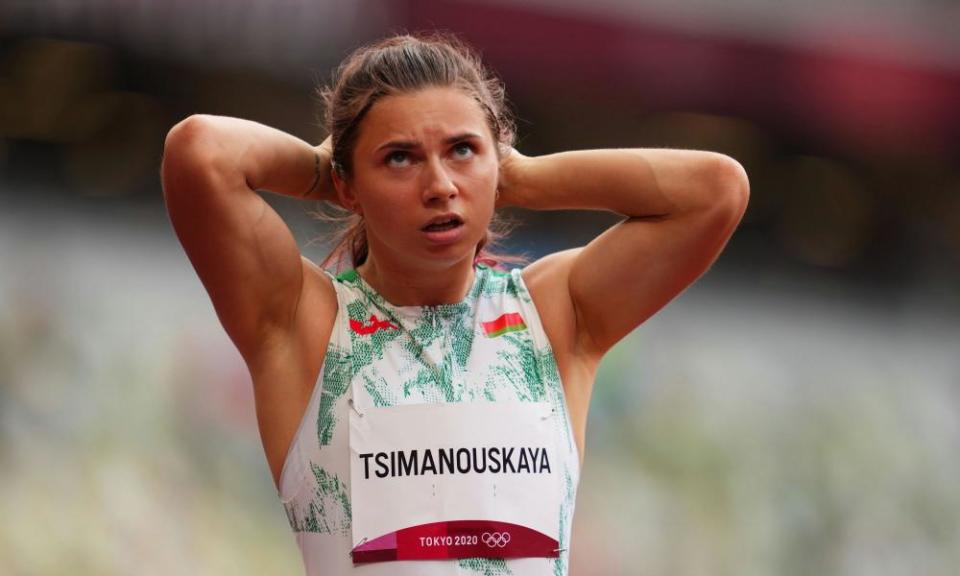 Krystsina Tsimanouskaya competed in the women’s 100m in Tokyo, finishing fourth in her heat.