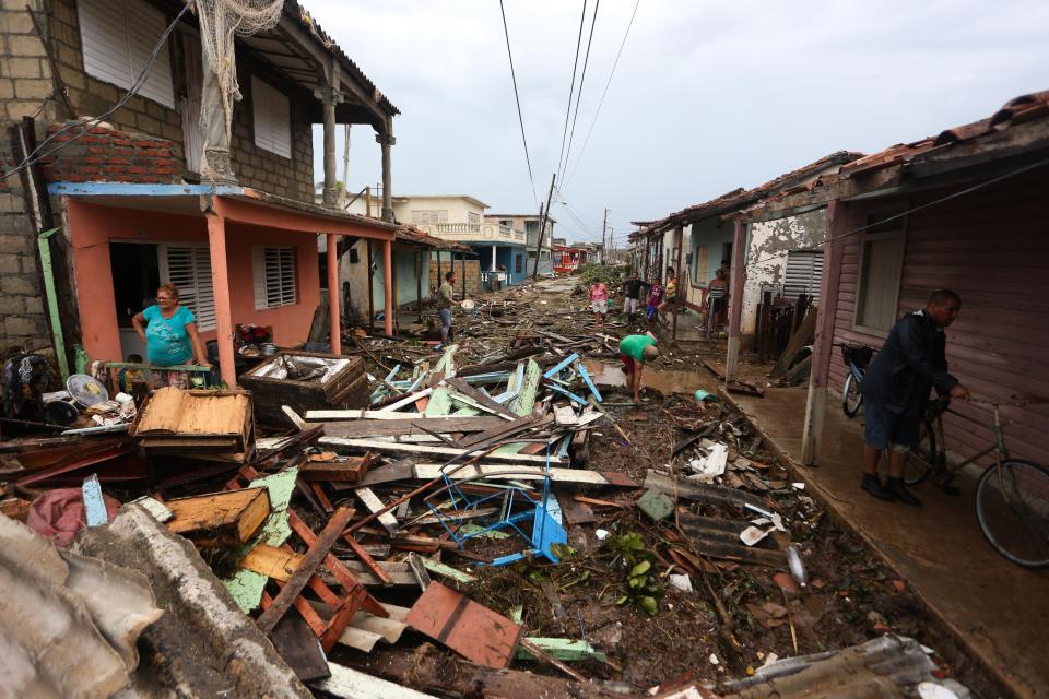 <p>Damaged buildings are seen in Punta Alegre, northern coast of Ciego de Avila province of Cuba after Hurricane Irma passed through the area on Sept. 11, 2017. (Photo: Yander Zamora/Anadolu Agency/Getty Images) </p>