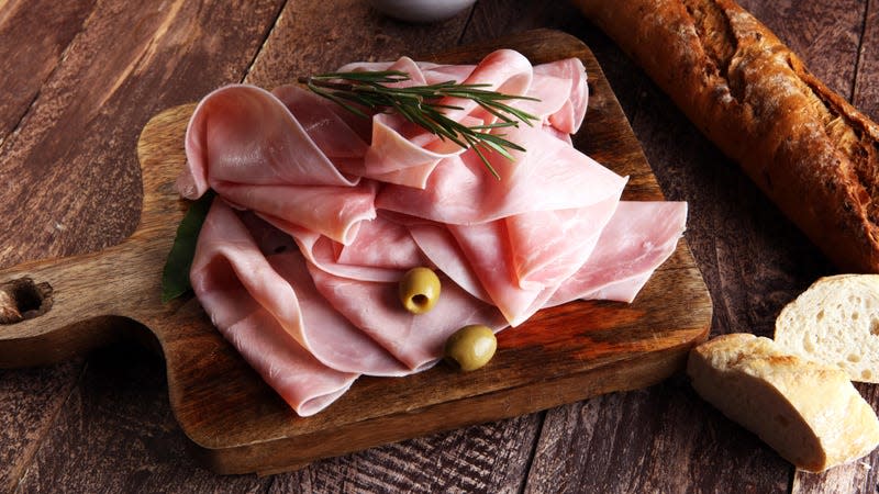 ham on wooden board