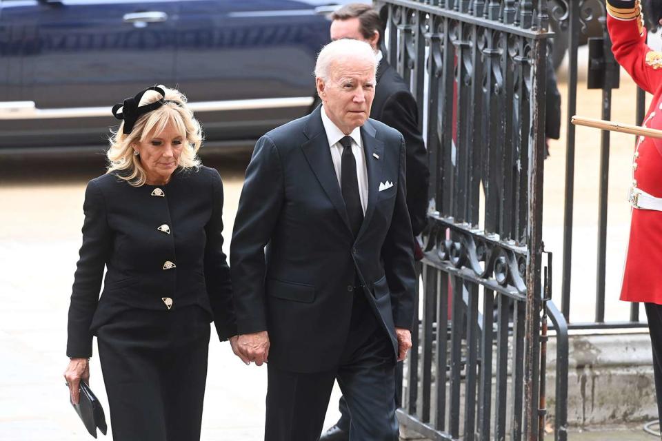 <p>Geoff Pugh - WPA Pool/Getty</p> President of United States Joe Biden and First Lady Jill Biden