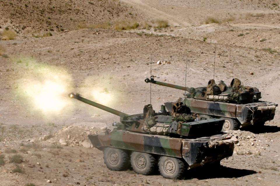 French soldiers in an AMX-10RC in Afghanistan